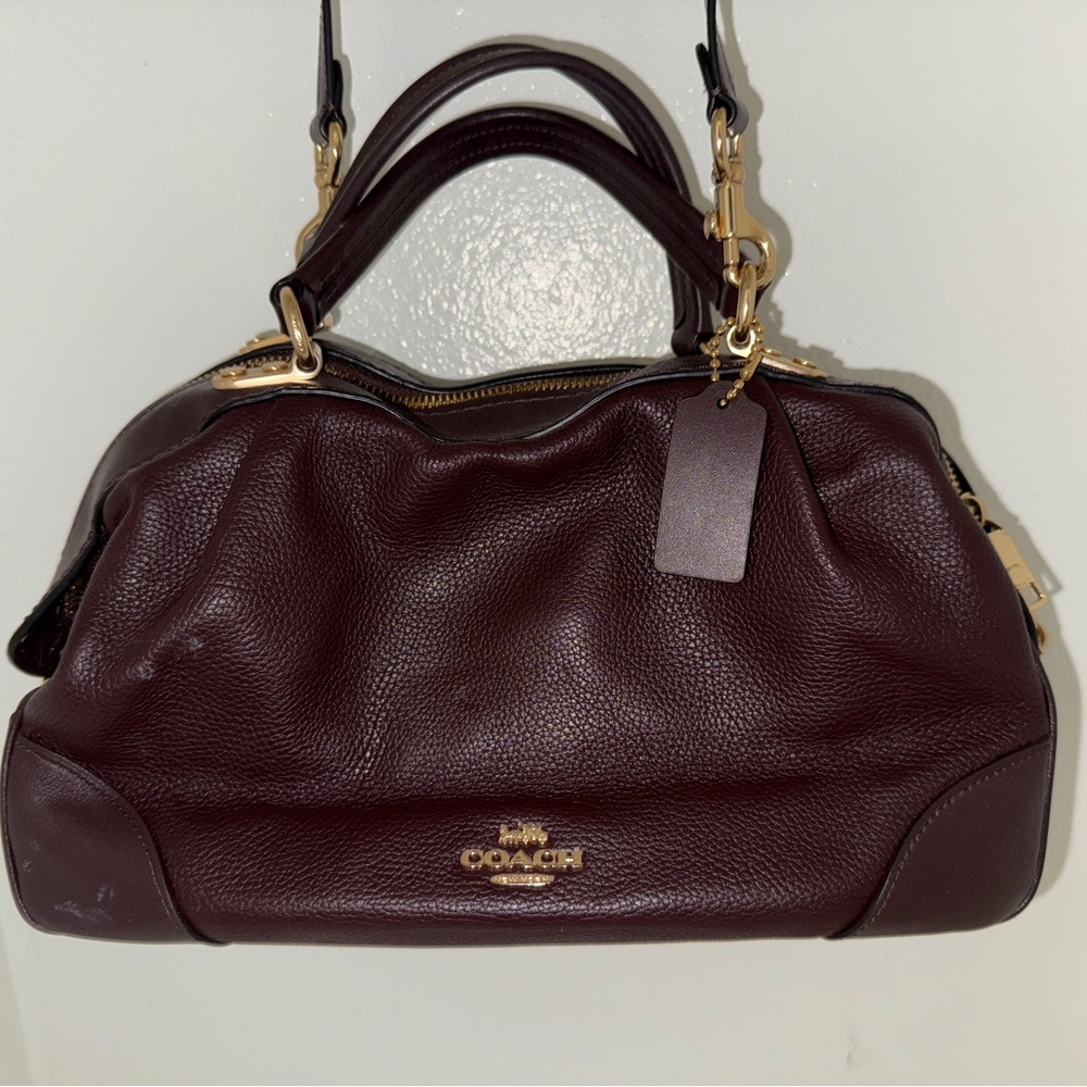 Coach Burgundy Leather Handbag- vintage